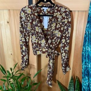 Topshop Wrap Floral Top